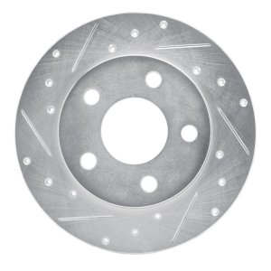 Buick LaCrosse Brake Rotor (1) - Rear Left - R1 Concepts - Drilled & Slotted - Silver - `04-`16